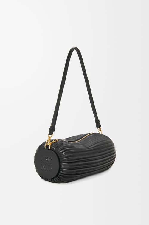LOEWE Bracelet Pouch in pleated nappa lambskin Black
