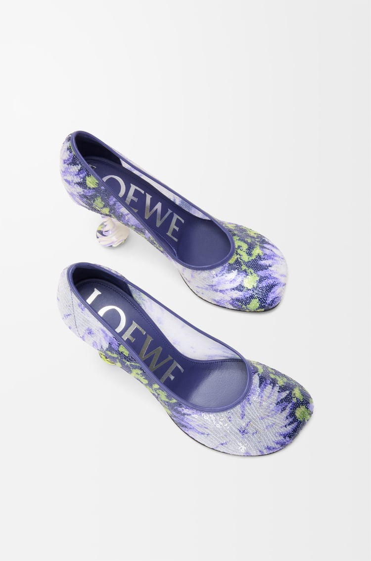 LOEWE Zapato de salón Toy con lentejuelas Azul Marino/Lila