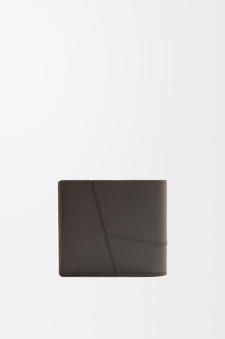 LOEWE Cartera con dos pliegues y monedero Puzzle en piel de ternera Gris Oscuro
