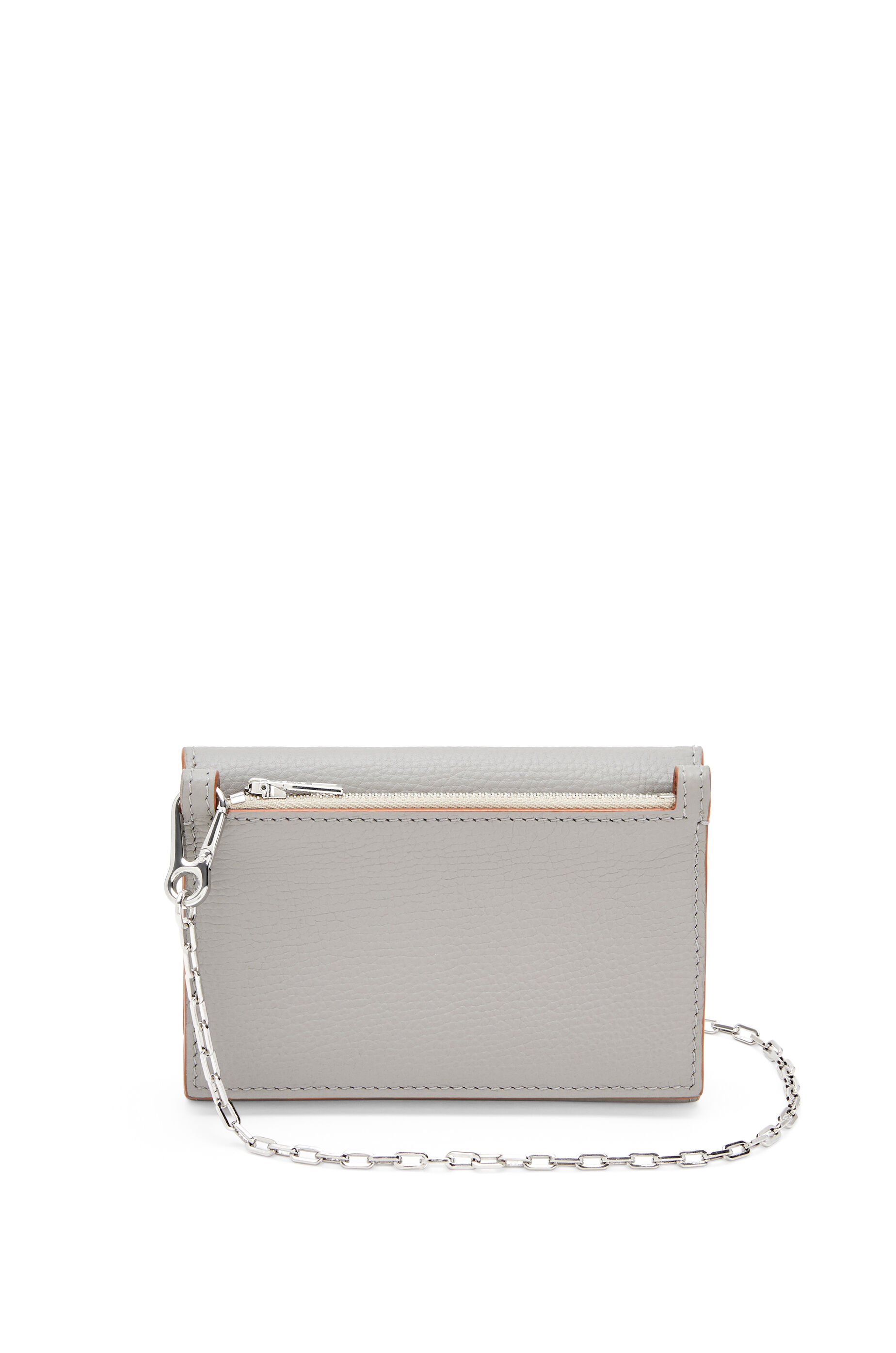 Anagram wallet on chain in pebble grain calfskin Smoke LOEWE