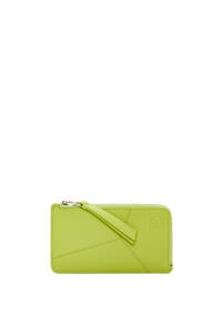 LOEWE Puzzle long coin cardholder in classic calfskin Green Leaf