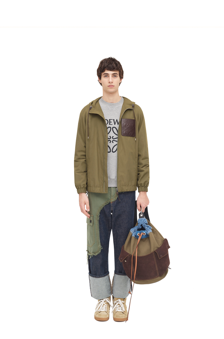 LOEWE ZIP HOOD JACKET Khaki Green