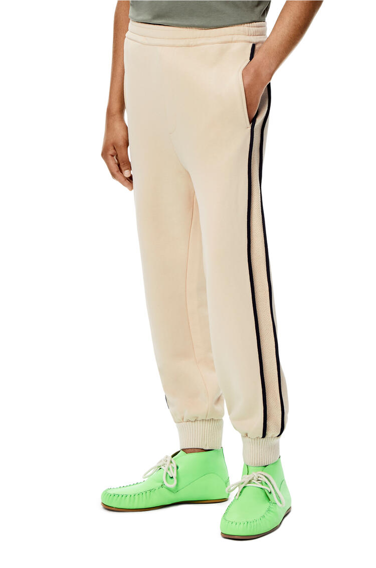 LOEWE Side band jogging trousers in cotton Ecru pdp_rd