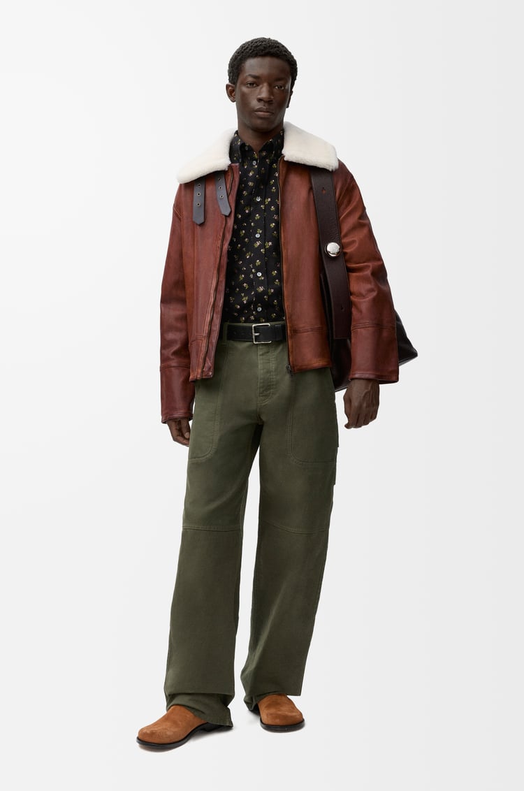 LOEWE Cargo trousers in cotton Khaki Green