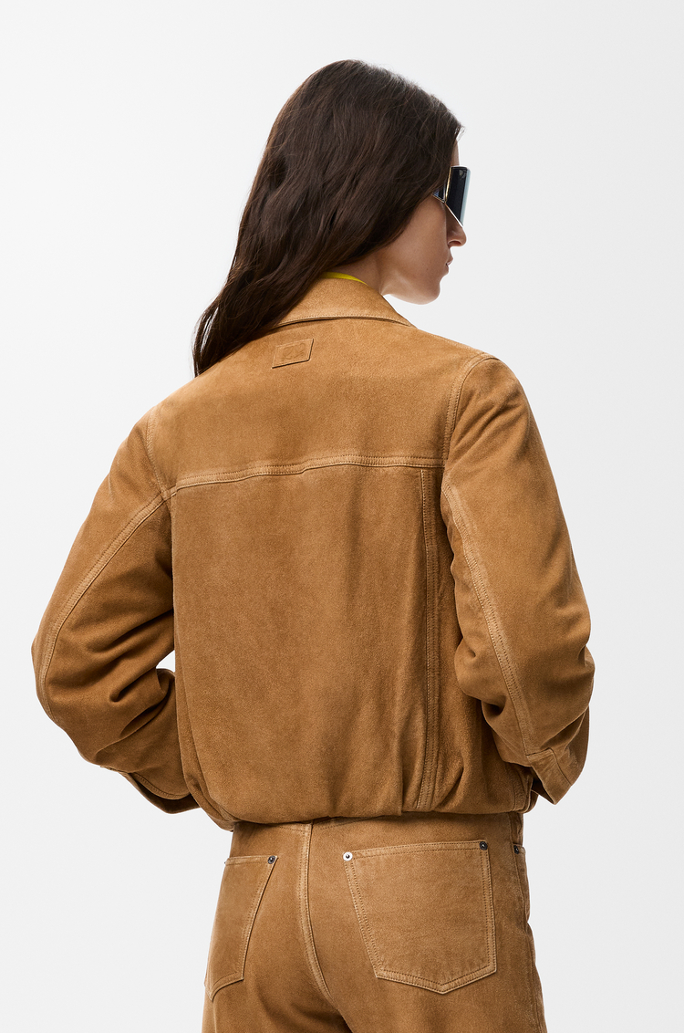 LOEWE Jacket in suede goatskin Camel