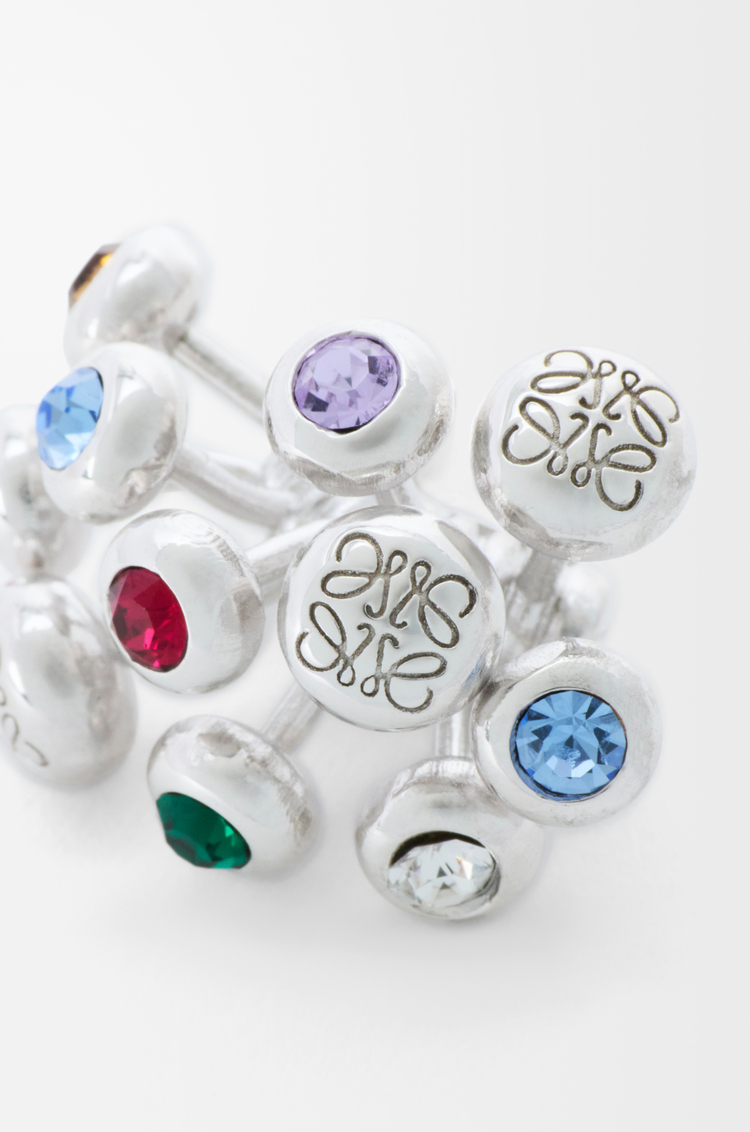 LOEWE Push Pin earrings in sterling silver and crystals Silver/Multicolor