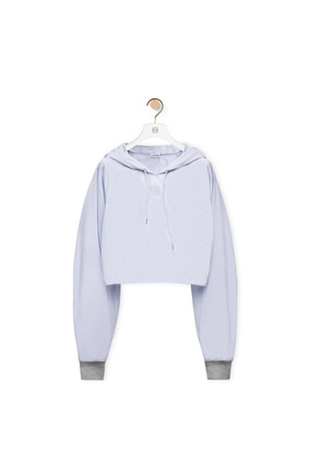 LOEWE Striped hooded top in cotton White/Blue plp_rd