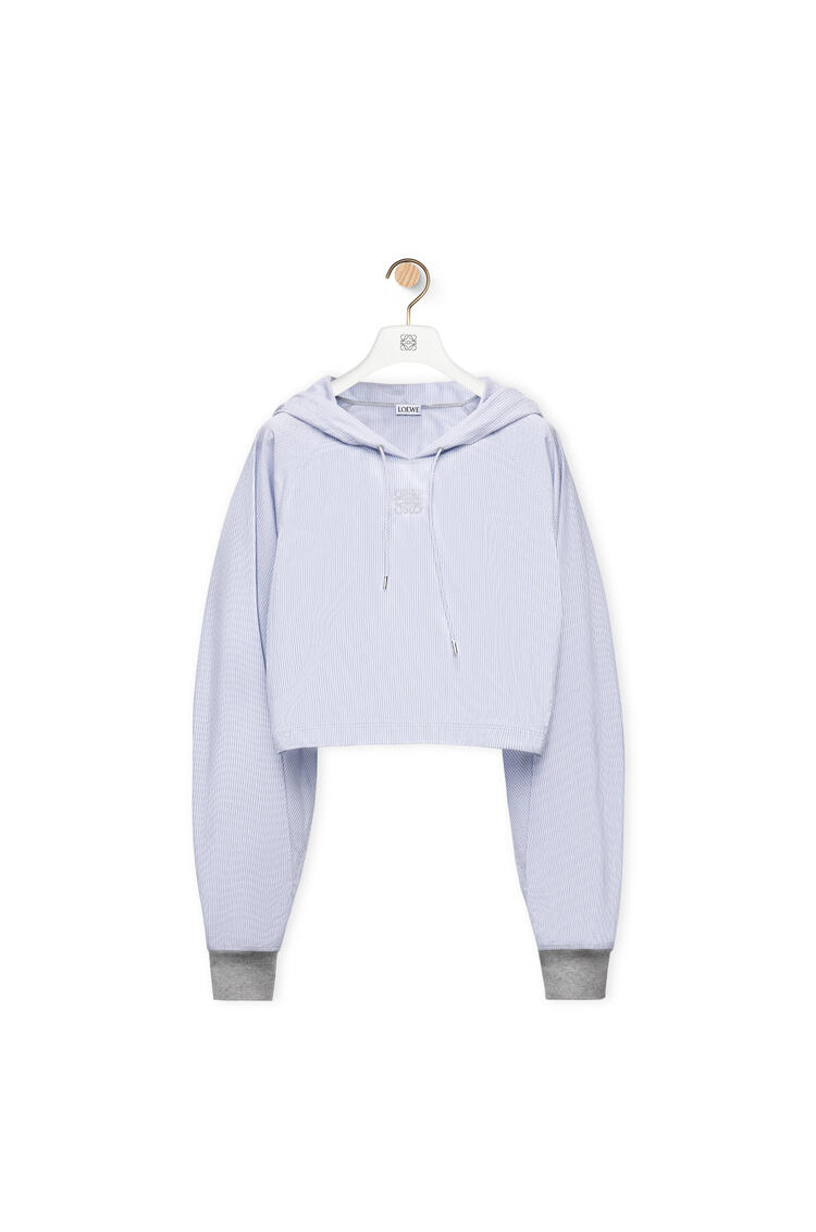LOEWE Striped hooded top in cotton White/Blue pdp_rd