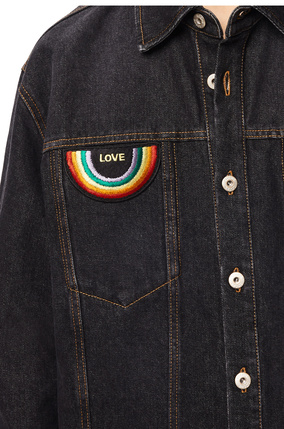 LOEWE Rainbow patch overshirt in denim Washed Black plp_rd