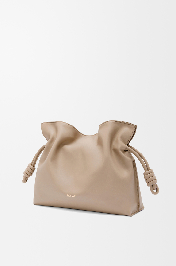 LOEWE Large Flamenco clutch in nappa calfskin Sand