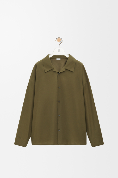 Shirt in cotton Military Green - LOEWE 