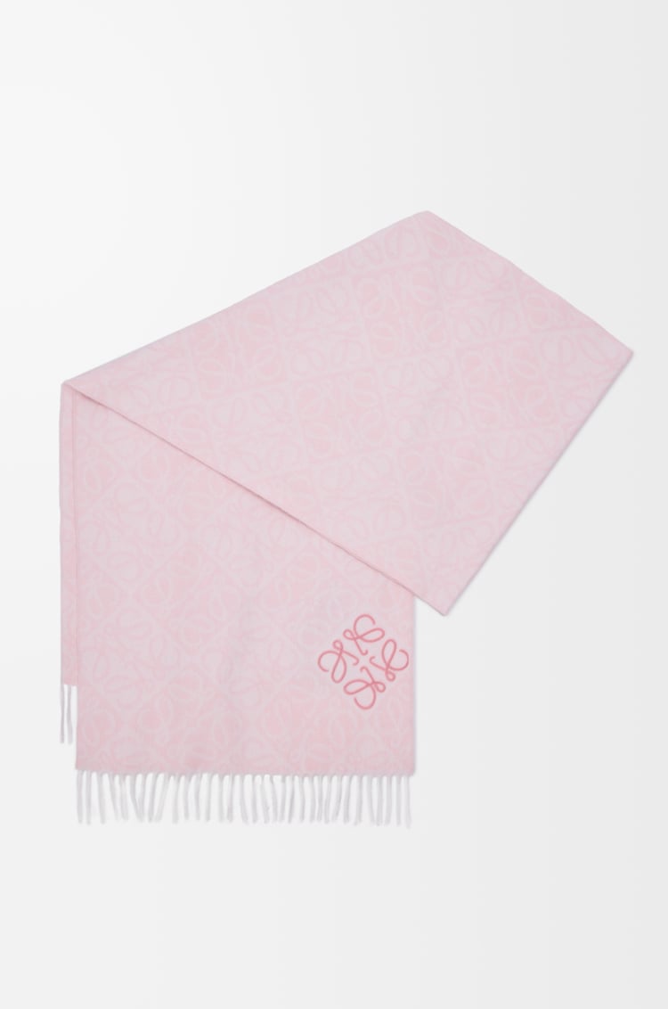 LOEWE Anagram scarf in wool and cashmere Soft Pink