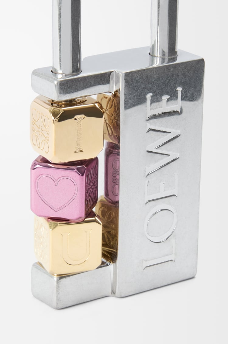 LOEWE Padlock charm in brass Palladium