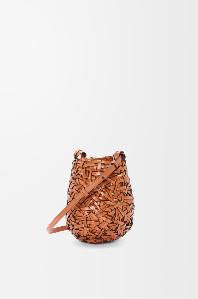 LOEWE Small Nest Basket bag in calfskin Tan