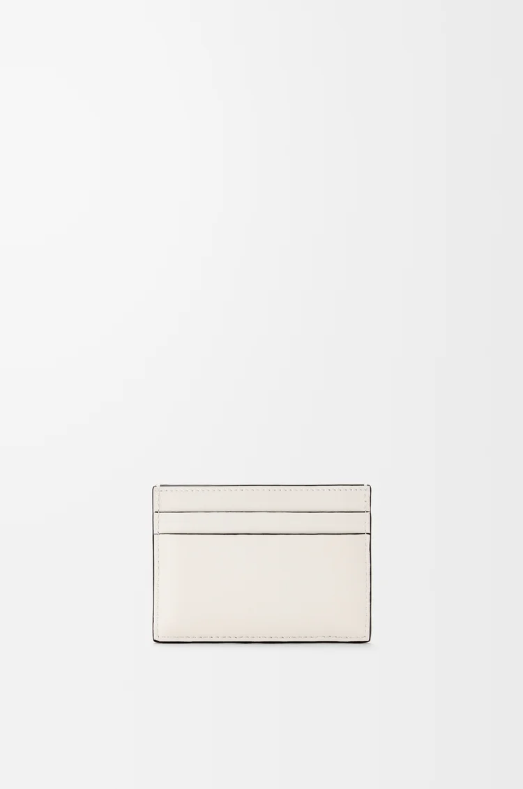 LOEWE Tarjetero liso Futurist Cat en piel de ternera Blanco Suave