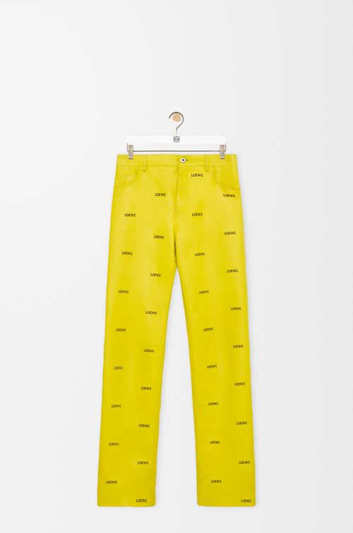 LOEWE 纳帕羊皮革长裤 黄色