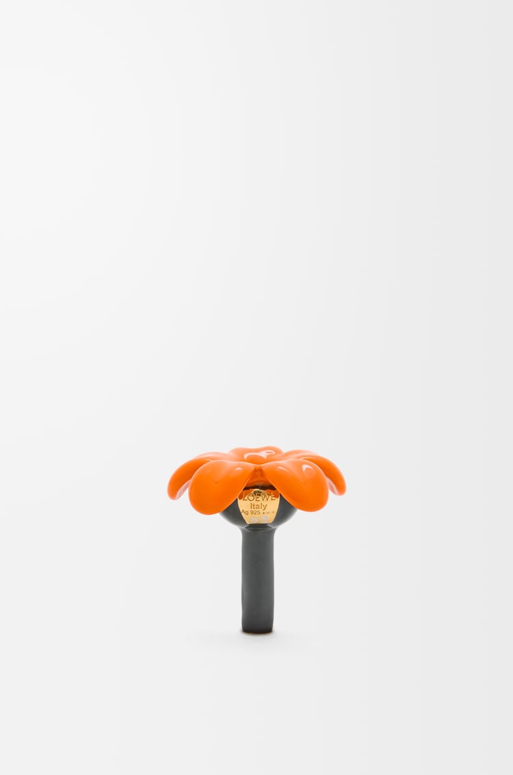 LOEWE Flower Seat pendant in sterling silver Gold/Orange