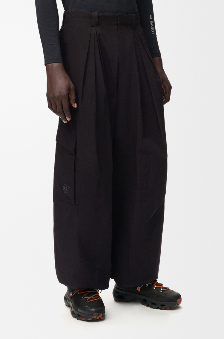 LOEWE Pleated cargo trousers in technical shell Black