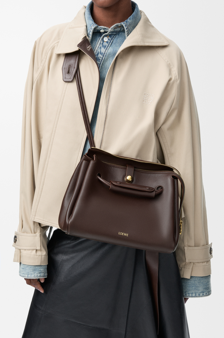 LOEWE Medium Madrid bag in supple calfskin Dark Chestnut