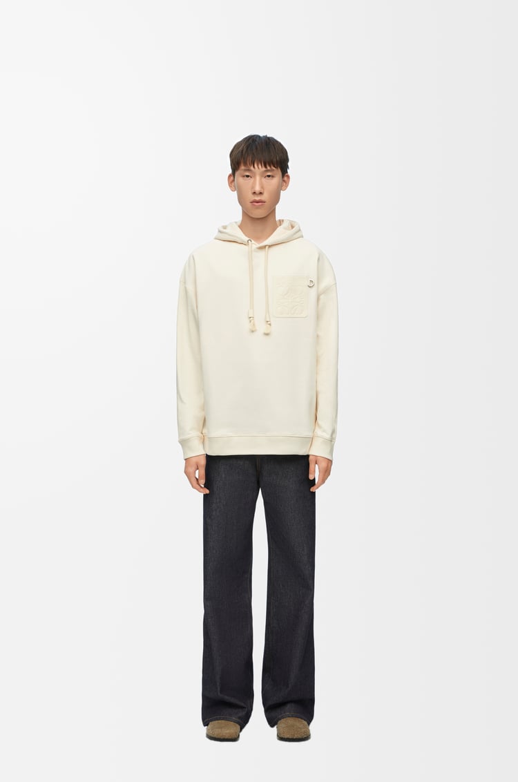 LOEWE Relaxed fit hoodie in cotton White Ash