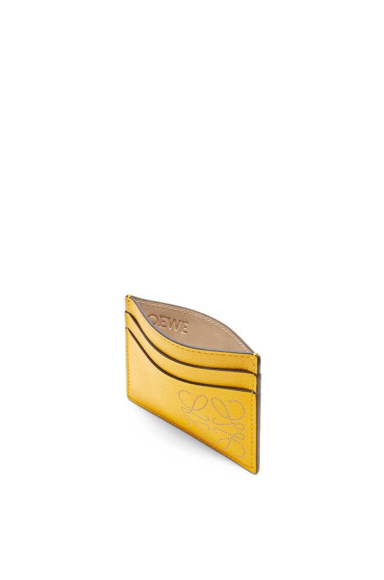LOEWE Brand plain cardholder Mustard/Light Oat