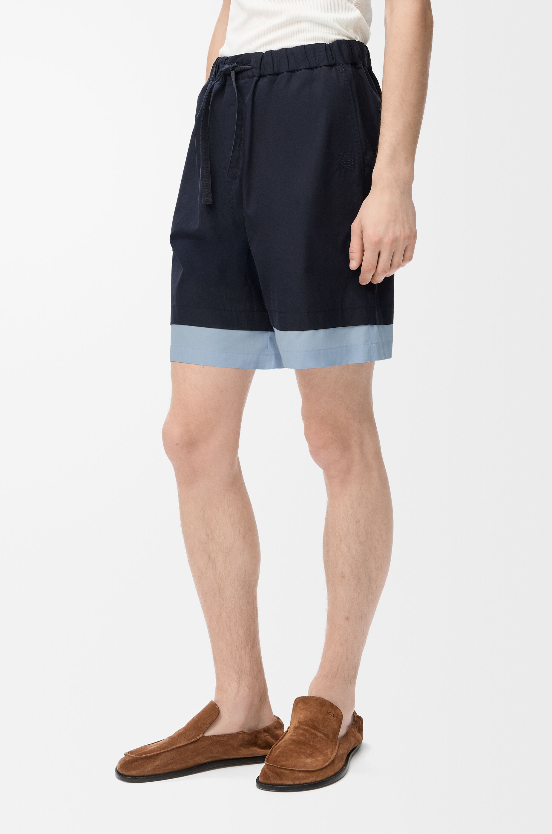 LOEWE セール★ SHORTS★LIGHT BLUE LOEWE - Paula's Ibiza Straight-Leg Cotton-Twill Shorts