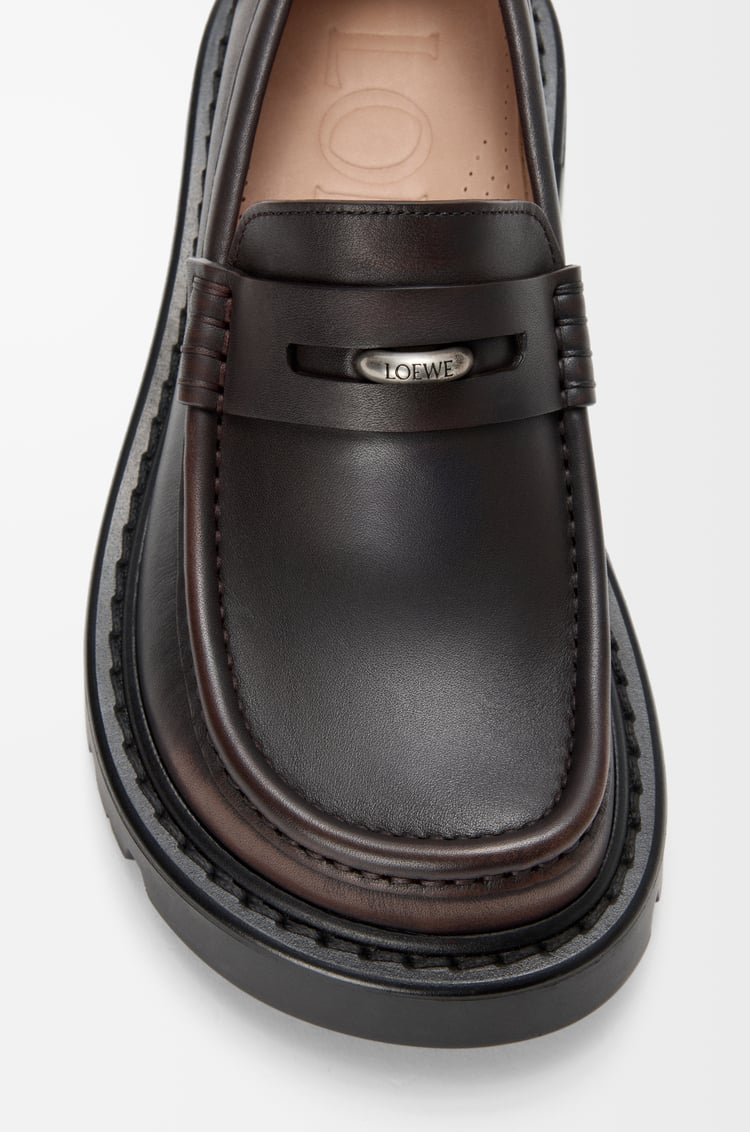 LOEWE Sierra loafer in brushed-off calfskin Dark Brown