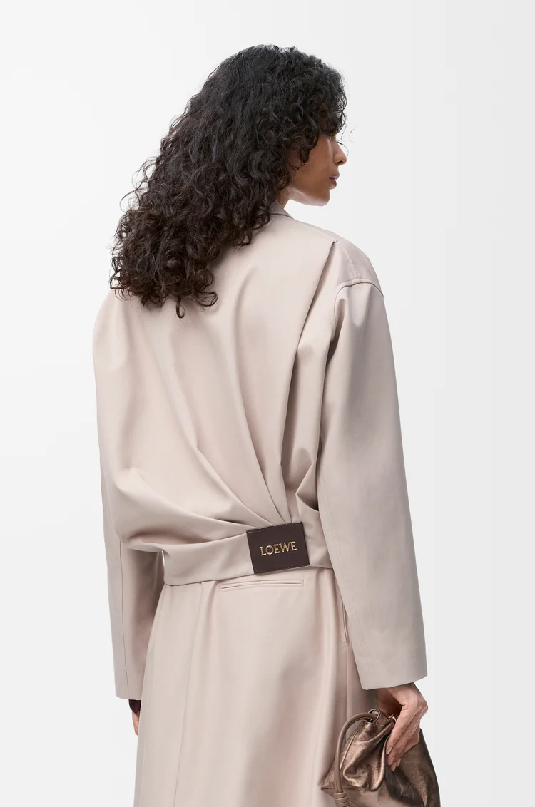 LOEWE Veste drapée en coton et soie Rose Clair
