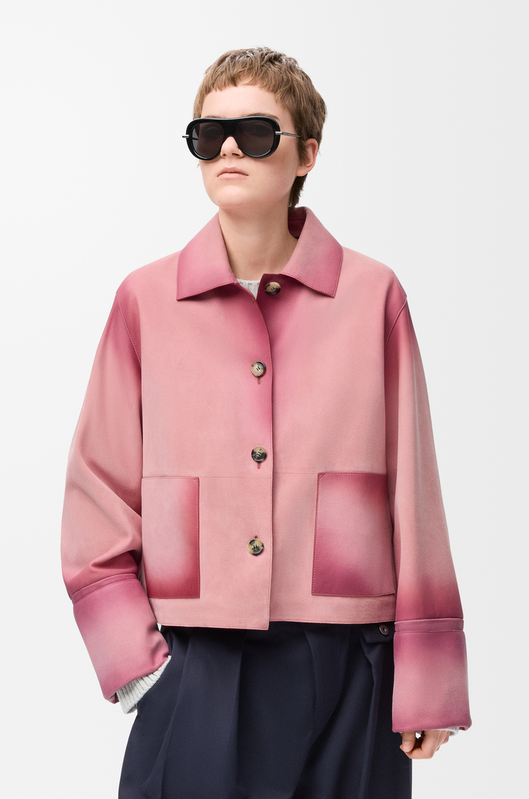 LOEWE Turn-up jacket in suede lambskin Pink