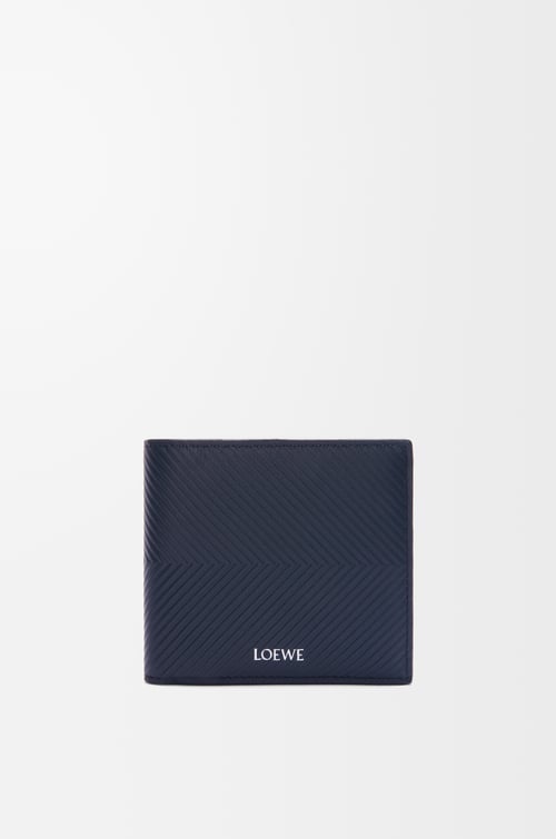 LOEWE Bifold coin wallet in textured classic calfskin Deep Navy