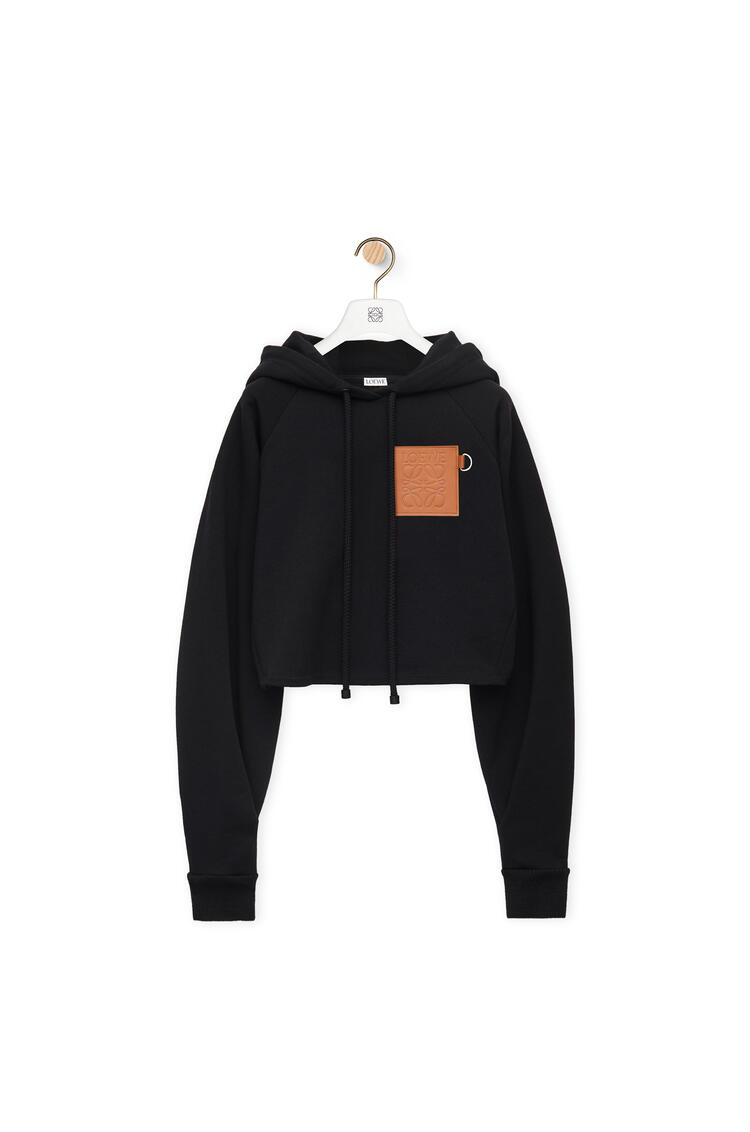 LOEWE Anagram cropped hoodie in cotton Black