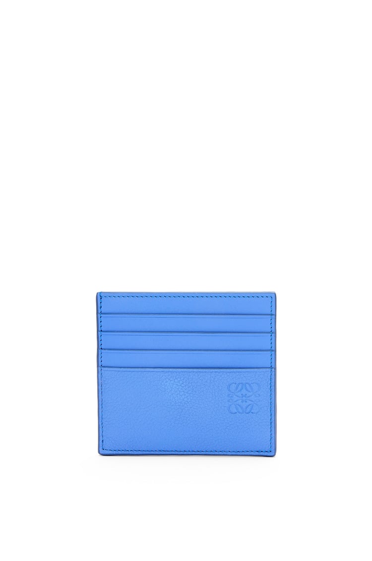 LOEWE Open plain cardholder in soft grained calfskin Seaside Blue