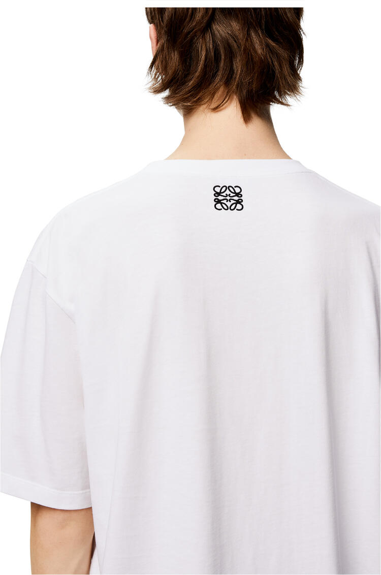 LOEWE Camiseta en algodón con elefante bordado Blanco pdp_rd