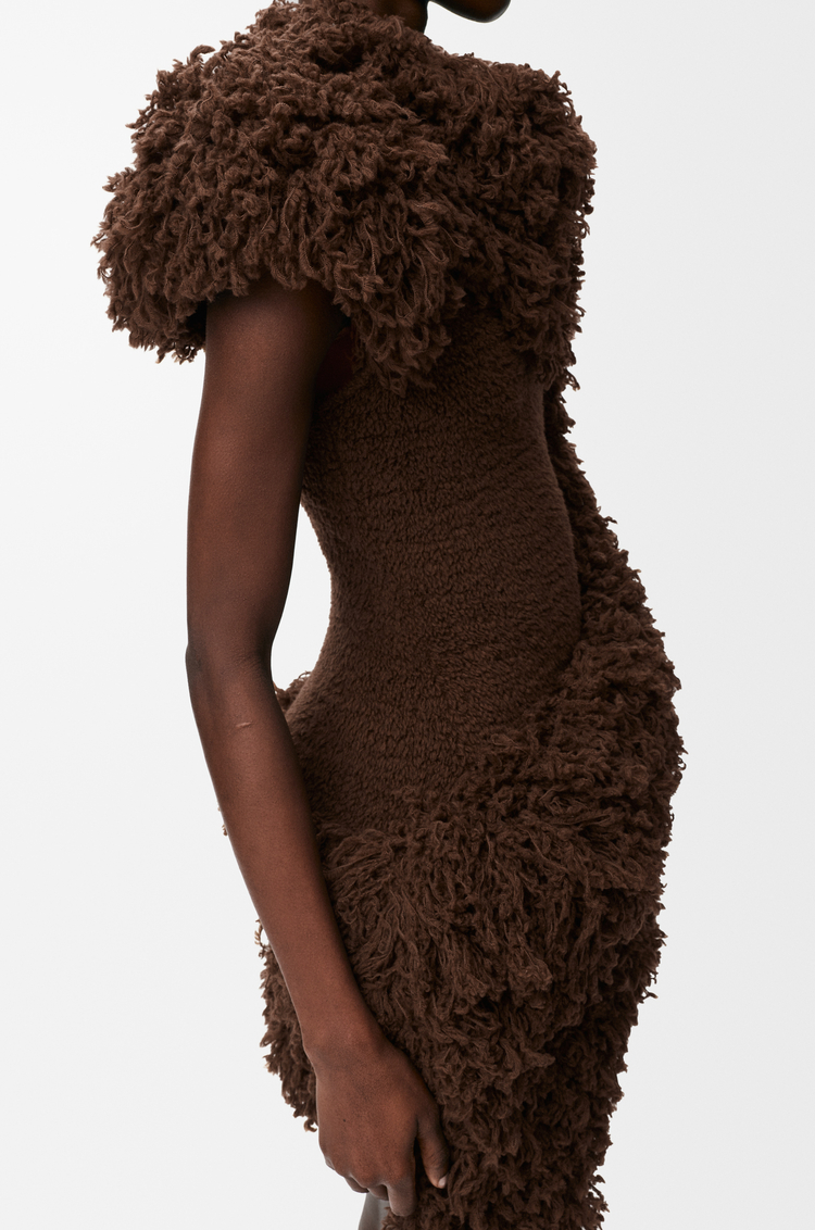 LOEWE Vestido en mezcla de lana Marrón
