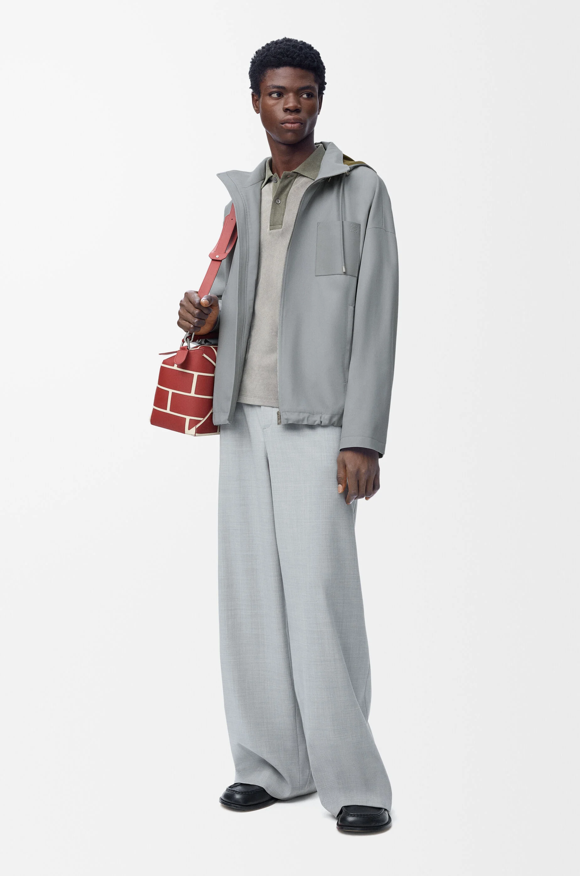 【23AW NEW】LOEWE_woman / フーデッド コート / Grey Hooded jacket in cotton Grey - LOEWE