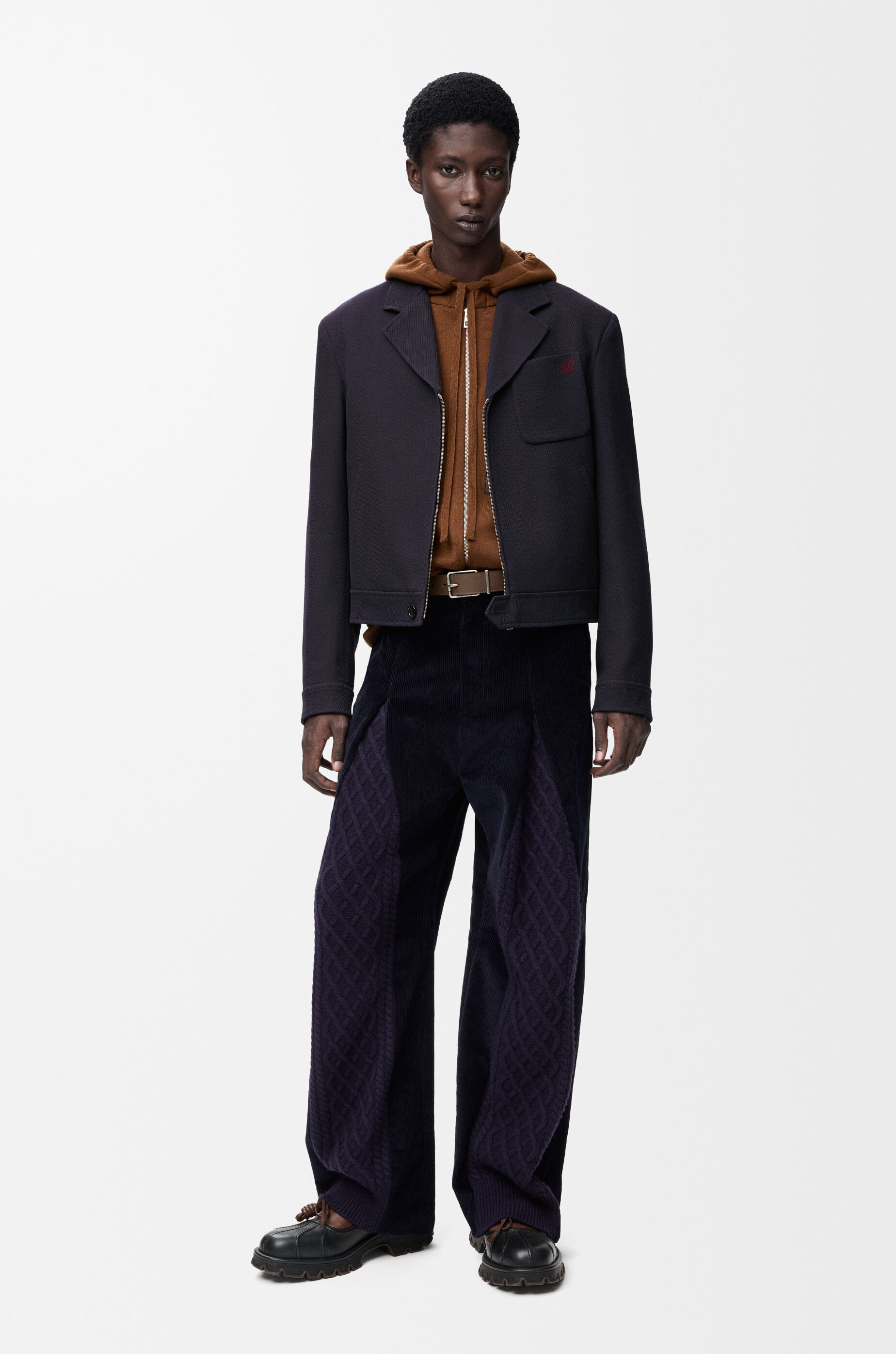Zip-up jacket in wool Blue - LOEWE