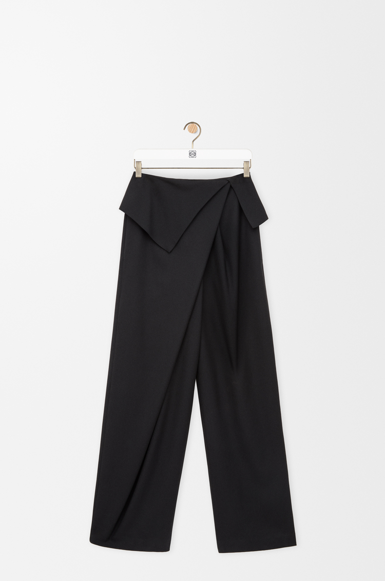 LOEWE Pantalón drapeado en lana Negro