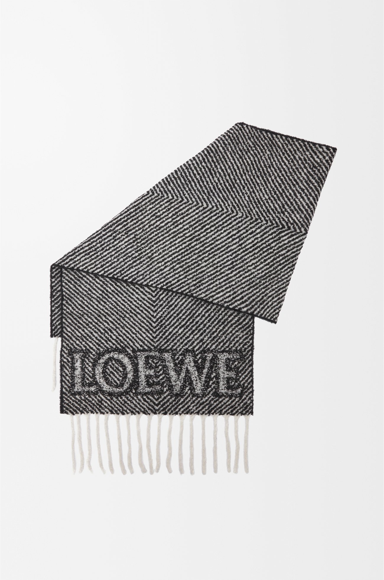 LOEWE LOEWE scarf in alpaca and wool blend Black/White