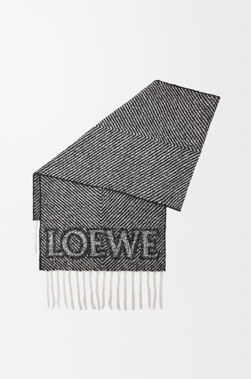 LOEWE LOEWE scarf in alpaca and wool blend Black/White plp_rd