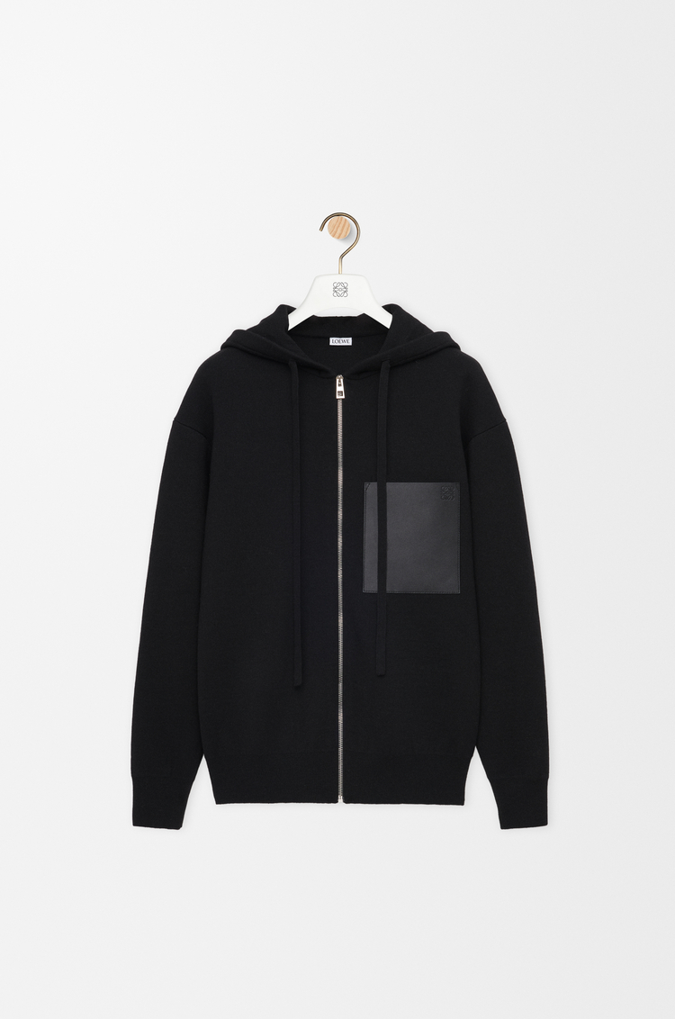 LOEWE Zip-up hoodie in wool Black
