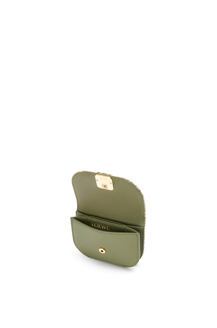 LOEWE Goya cardholder in Anagram jacquard and calfskin Green/Avocado Green pdp_rd