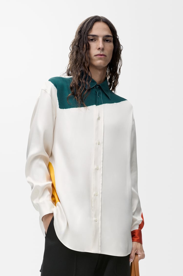 LOEWE シャツ（シルク） White/Green/Orange
