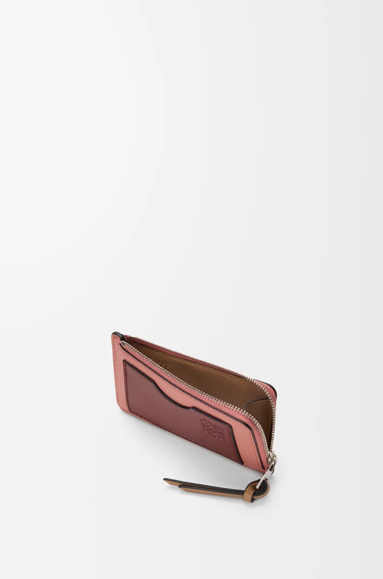 LOEWE Coin cardholder in soft grained calfskin Blush/Mahogany