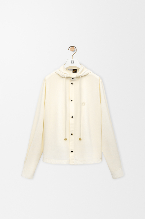 LOEWE Camisa con capucha en lyocell Marfil