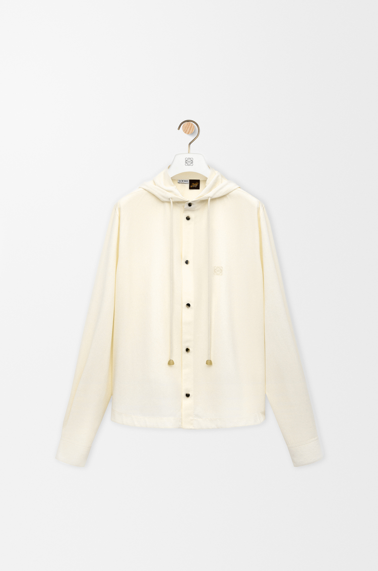 LOEWE Camisa con capucha en lyocell Marfil