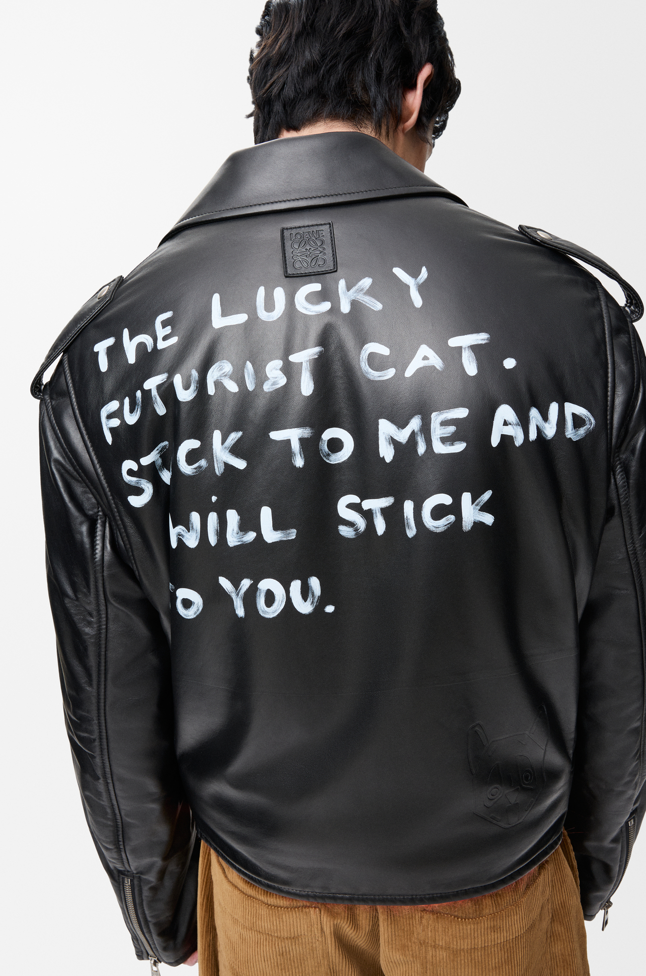 LOEWE Chaqueta biker en piel napa de cordero Negro