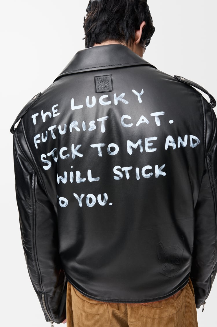 LOEWE Chaqueta biker en piel napa de cordero Negro