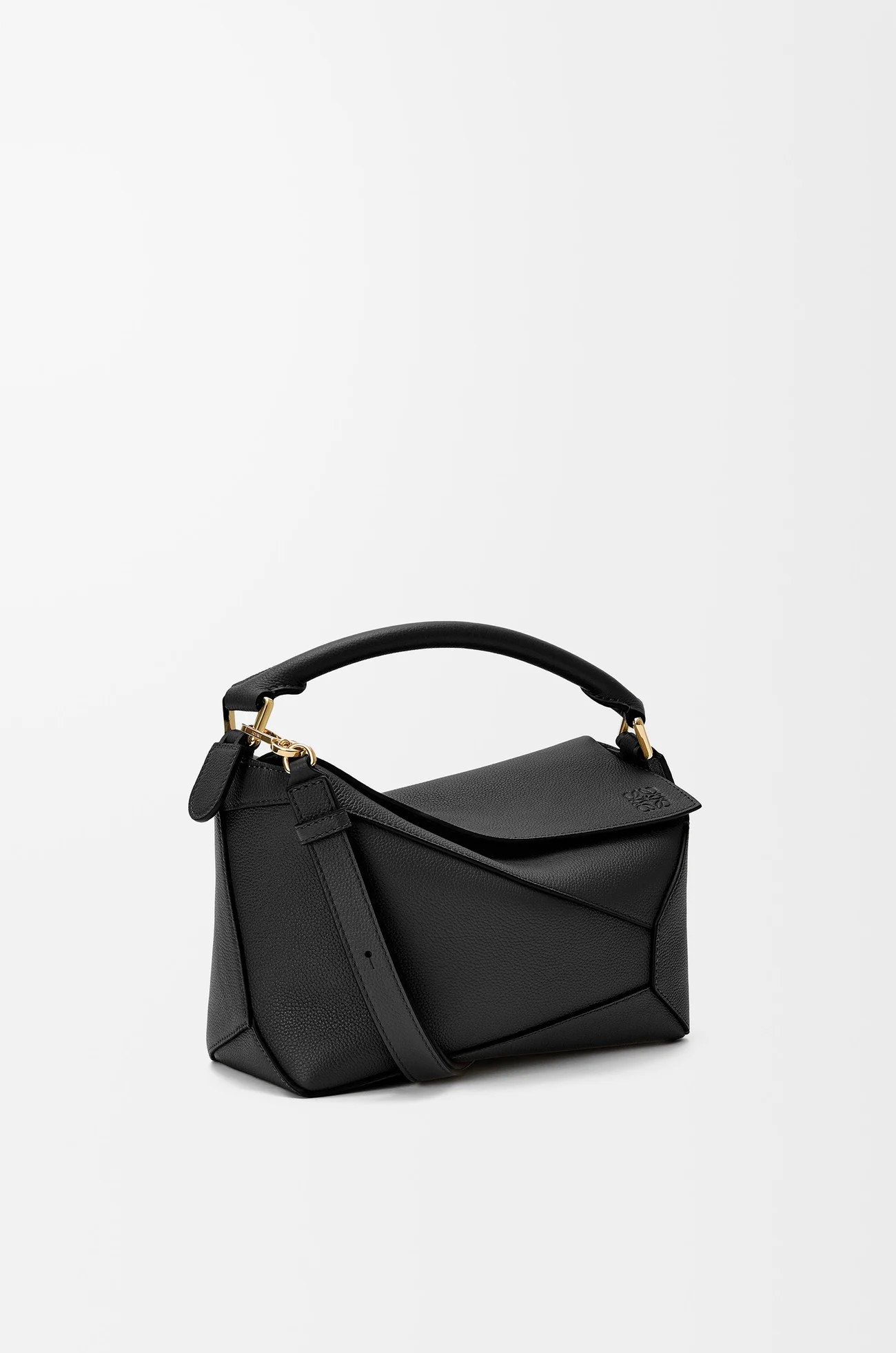 LOEWE Small Puzzle Edge bag in soft grained calfskin Black