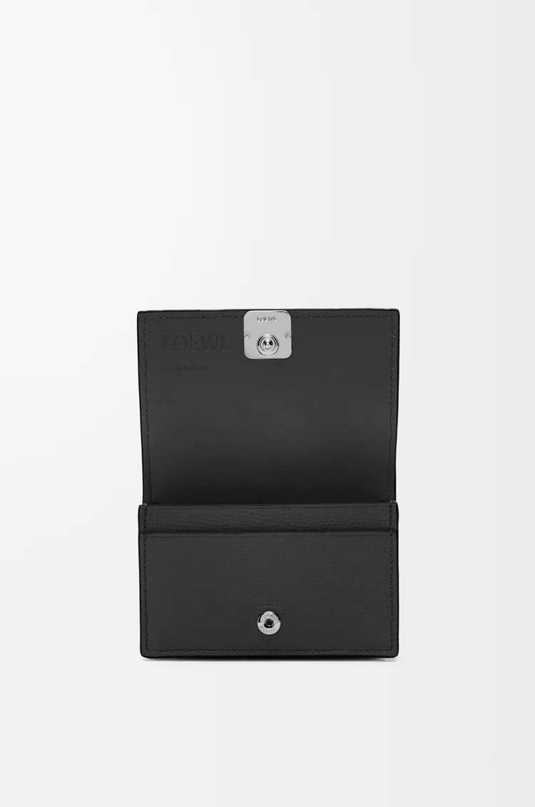 LOEWE Anagram business cardholder in pebble grained calfskin Black