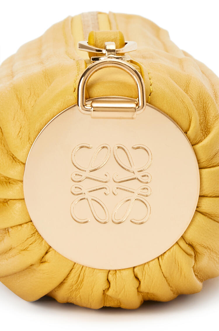 LOEWE Small Bracelet pouch in pleated nappa Yellow